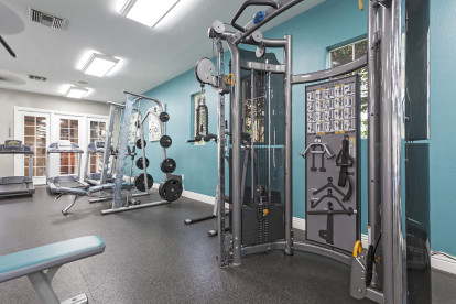 Fitness center with strength training machines and cardio equipment 