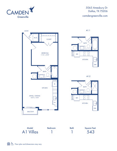 camden-greenville - floor plans - A1 VILLAS