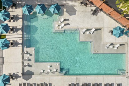 Bird's-eye view of pool