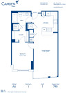 Blueprint of A6 Floor Plan, 1 Bedroom and 1 Bathroom at Camden NoMa Apartments in Washington, DC