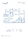 Blueprint of Manzanilla Floor Plan, 3 Bedrooms and 2 Bathrooms at Camden Royal Palms Apartments in Brandon, FL