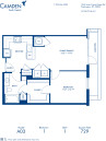 Blueprint of A03 Floor Plan, 1 Bedroom and 1 Bathroom at Camden South Capitol Apartments in Washington, DC