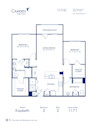 Blueprint of Kisabeth Floor Plan, 2 Bedrooms and 2 Bathrooms at Camden Design District Apartments in Dallas, TX