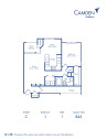 Blueprint of C Floor Plan, 1 Bedroom and 1 Bathroom at Camden Addison Apartments in Addison, TX