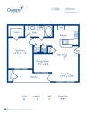 Blueprint of A Floor Plan, 1 Bedroom and 1 Bathroom at Camden Stonebridge Apartments in Houston, TX