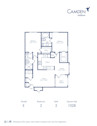Blueprint of E Floor Plan, 2 Bedrooms and 2 Bathrooms at Camden Addison Apartments in Addison, TX