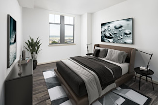 Bedroom at Camden Potomac Yard apartments in Arlington, VA