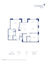 The B12 floor plan, 2 bed, 2 bath at Camden NoDa Apartments in Charlotte, NC