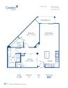Blueprint of 1.1F Floor Plan, 1 Bedroom and 1 Bathroom at Camden South End Apartments in Charlotte, NC
