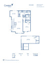 Blueprint of 1.1L Floor Plan, 1 Bedroom and 1 Bathroom at Camden Lake Pine Apartments in Apex, NC