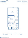 Blueprint of Inman II Floor Plan, Studio with 1 Bathroom at Camden Buckhead Square Apartments in Atlanta, GA