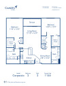 Blueprint of Carpaccio Floor Plan, 2 Bedrooms and 2 Bathrooms at Camden Las Olas Apartments in Fort Lauderdale, FL