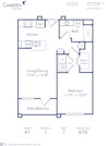 A1 floor plan, 1 bed and 1 bath, at Camden Royal Oaks Apartments in Houston, TX