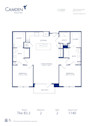 Blueprint of B3.3 Floor Plan, 2 Bedrooms and 2 Bathrooms at Camden Victory Park Apartments in Dallas, TX