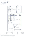 Blueprint of 2A Floor Plan, 2 Bedrooms and 2 Bathrooms at Camden Montierra Apartments in Scottsdale, AZ