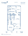 Blueprint of 2A Floor Plan, 2 Bedrooms and 2 Bathrooms at Camden Montierra Apartments in Scottsdale, AZ
