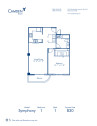 Blueprint of Symphony Floor Plan, 1 Bedroom and 1 Bathroom at Camden Brickell Apartments in Miami, FL