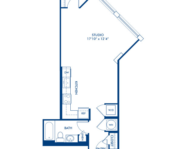 Blueprint of S13 Floor Plan, Studio with 1 Bathroom at Camden South Capitol Apartments in Washington, DC