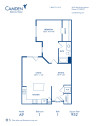 Blueprint of A9 Floor Plan, 1 Bedroom and 1 Bathroom at Camden Belleview Station Apartments in Denver, CO