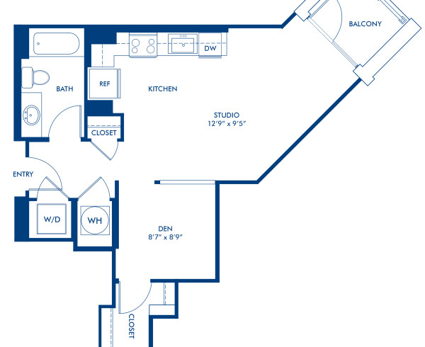 Blueprint of S09D Floor Plan, Studio with 1 Bathroom at Camden South Capitol Apartments in Washington, DC