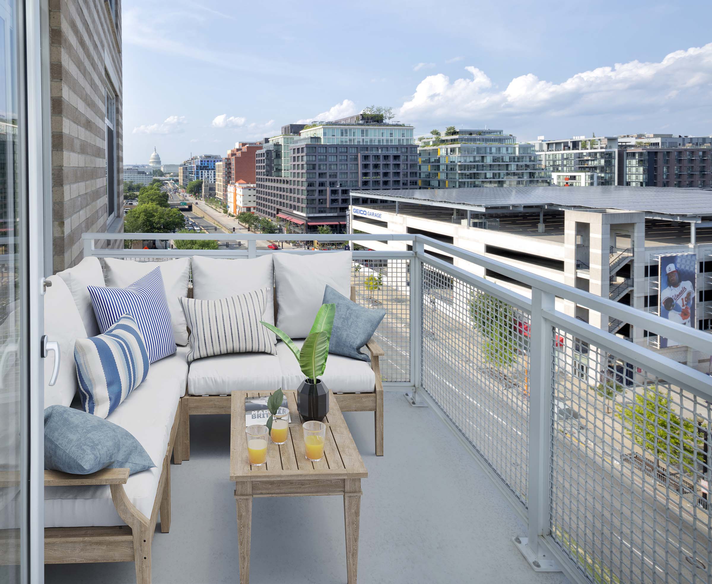 Balcony Overlooking Nationals Stadium and The U.S. Capitol Building