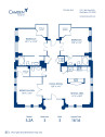 Blueprint of 3.2A Floor Plan, 3 Bedrooms and 2 Bathrooms at Camden Roosevelt Apartments in Washington, DC