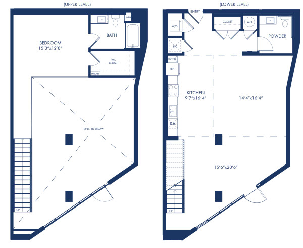 Blueprint of Live Work 9 Floor Plan, 1 Bedroom and 1.5 Bathrooms at Camden Glendale Apartments in Glendale, CA