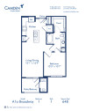 Blueprint of Broadway Floor Plan, 1 Bedroom and 1 Bathroom at Camden Lincoln Station Apartments in Lone Tree, CO