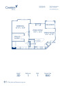 Blueprint of 3D Floor Plan, 1 Bedroom and 1 Bathroom at Camden Lakeway Apartments in Lakewood, CO