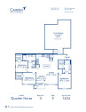 Blueprint of Quarterhorse Floor Plan, 3 Bedrooms and 2 Bathrooms at Camden Downs at Cinco Ranch Apartments in Katy, TX