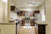 Two bedroom kitchen stainless steel appliances