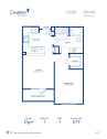 Blueprint of Elgin 2 Floor Plan, 1 Bedroom and 1 Bathroom at Camden Travis Street Apartments in Houston, TX