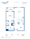 Blueprint of A2 Floor Plan, 1 Bedroom and 1 Bathroom at Camden Belleview Station Apartments in Denver, CO