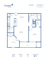 2.1 floor plan at Camden Fair Lakes apartments, 2 bed, 1 bath