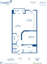 Blueprint of A1-1 Floor Plan, Studio with 1 Bathroom at Camden Southline Apartments in Charlotte, NC