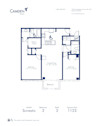 Blueprint of Sonesta Floor Plan, 2 Bedrooms and 2 Bathrooms at Camden Brickell Apartments in Miami, FL