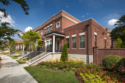 Row of townhomes with walk up entry