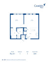 The A1 floor plan, 1 bed, 1 bath at Camden NoDa Apartments in Charlotte, NC