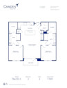 Blueprint of B3.5 Floor Plan, 2 Bedrooms and 2 Bathrooms at Camden Victory Park Apartments in Dallas, TX