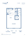 Blueprint of Caroline Floor Plan, Studio with 1 Bathroom at Camden Travis Street Apartments in Houston, TX