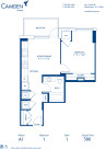 Blueprint of A1 Floor Plan, 1 Bedroom and 1 Bathroom at Camden NoMa Apartments in Washington, DC