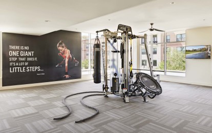 Fitness center with cardio and free weights