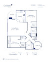 Blueprint of Donatello Floor Plan, 2 Bedrooms and 2 Bathrooms at Camden Las Olas Apartments in Fort Lauderdale, FL