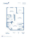 Blueprint of Genoa Floor Plan, 1 Bedroom and 1 Bathroom at Camden LaVina Apartments in Orlando, FL