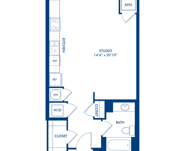 Blueprint of S9 Floor Plan, Studio with 1 Bathroom at Camden NoMa Apartments in Washington, DC