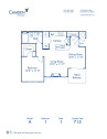 Blueprint of A Floor Plan, 1 Bedroom and 1 Bathroom at Camden Interlocken Apartments in Broomfield, CO