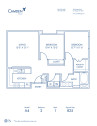Blueprint of A4 Floor Plan, 2 Bedrooms and 1 Bathroom at Camden Tuscany Apartments in San Diego, CA
