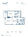 Blueprint of 1.1A Floor Plan, 1 Bedroom and 1 Bathroom at Camden Governors Village Apartments in Chapel Hill, NC