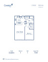 Blueprint of Dublin Floor Plan, 1 Bedroom and 1 Bathroom at Camden Plaza Apartments in Houston, TX