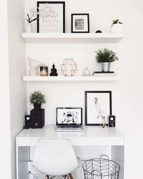 office nook storage space decorating solution